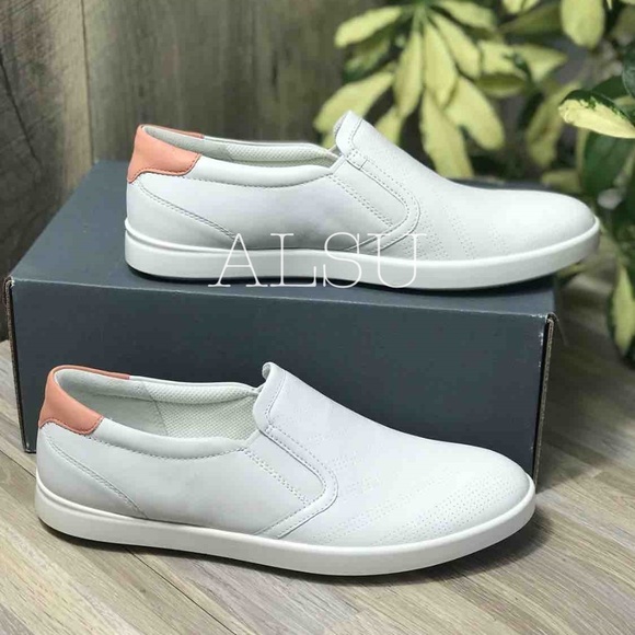 NWT ECCO Aimee Perforate Slip On White Leather - Picture 2 of 8
